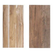 Hocker >Barcelona< in Braun, Teak - 50x45x25cm (BxHxT)