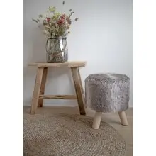 Hocker >Barcelona< in natur, Teak - 50x45x25cm (BxHxT)