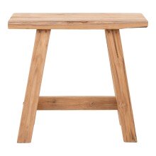 Hocker >Barcelona< in Braun, Teak - 50x45x25cm (BxHxT)