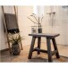 Hocker >Barcelona< in Braun, Teak - 50x45x25cm (BxHxT)