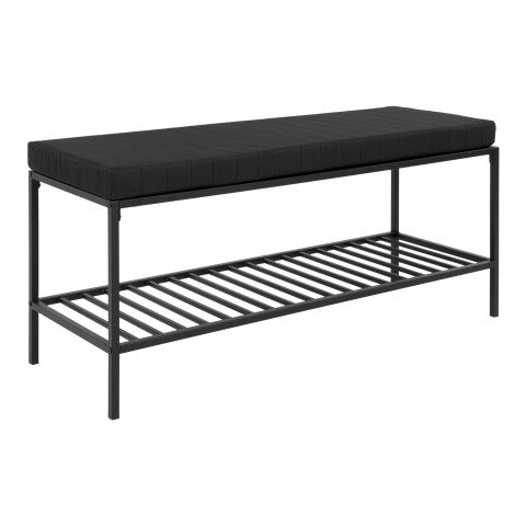 Schuhbank >Vita< in Schwarz, Melamin - 100x48,5x36cm (BxHxT)