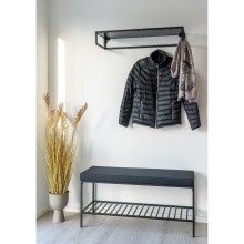 Schuhbank >Vita< in Schwarz, Melamin - 100x48,5x36cm (BxHxT)
