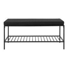 Schuhbank >Vita< in Schwarz, Melamin - 100x48,5x36cm (BxHxT)