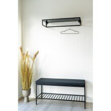 Schuhbank >Vita< in Schwarz, Melamin - 100x48,5x36cm (BxHxT)