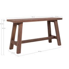 Sitzbank >Barcelona< in Braun, Teak - 90x45x25cm (BxHxT)