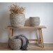 Sitzbank >Barcelona< in Braun, Teak - 90x45x25cm (BxHxT)