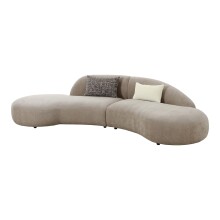 Sofa >Venice< in Beige, Stoff - 90x72x318cm (BxHxT)