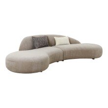 Sofa >Venice< in Beige, Stoff - 90x72x318cm (BxHxT)