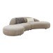 Sofa >Venice< in Beige, Stoff - 90x72x318cm (BxHxT)