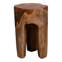 Hocker >Rose< in Braun, Teak - 26x40x26cm (BxHxT)