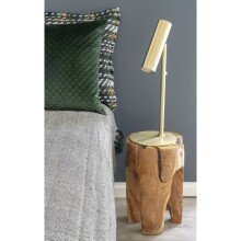 Hocker >Rose< in Braun, Teak - 26x40x26cm (BxHxT)