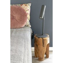 Hocker >Rose< in Braun, Teak - 26x40x26cm (BxHxT)