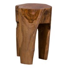 Hocker >Rose< in Braun, Teak - 26x40x26cm (BxHxT)