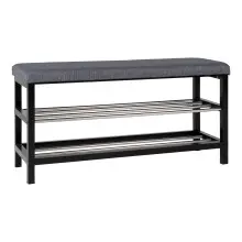 Schuhbank >Padova< in Grau, Stoff - 34x50x100cm...