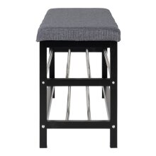 Schuhbank >Padova< in Grau, Stoff - 34x50x100cm (BxHxT)