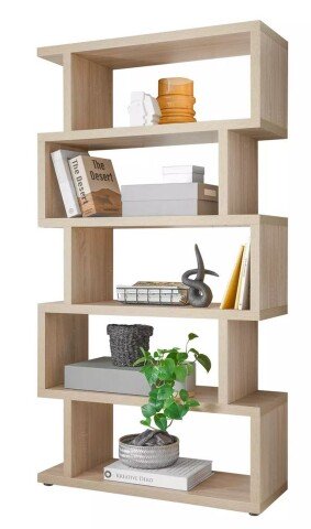Regal >Benny< in Sonoma/Eiche, Wabenplatten - 100x189x38cm (BxHxT)