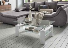 Couchtisch >126/302-09< in Klarglas, Glas -...