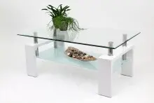Couchtisch >126/302-11.11< in Weiß, Glas -...