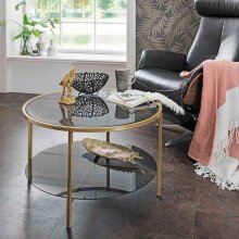 Couchtisch >2074-39< in Gold, Metall - 45x75cm (HxD)
