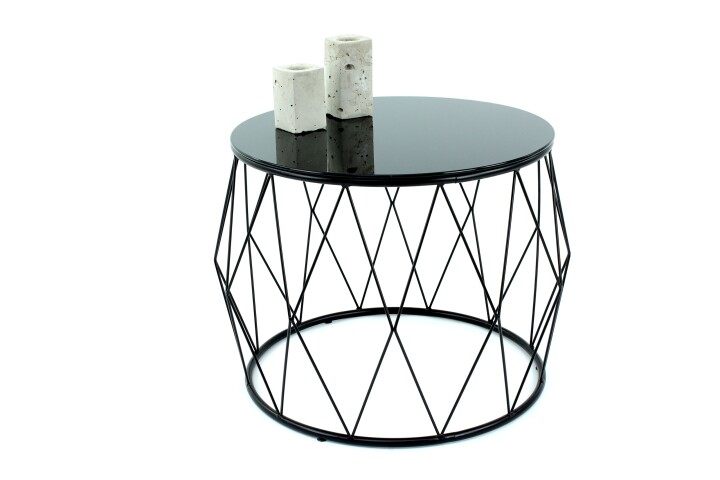 Beistelltisch >2079< in Schwarz, Metall - 51x60cm (HxD)