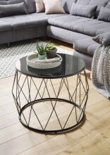 Beistelltisch >2079< in Schwarz, Metall - 51x60cm (HxD)