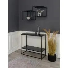Wandregal >Vita< in Schwarz, Melamin - 36x36x36cm...