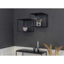 Wandregal >Vita< in Schwarz, Melamin - 36x36x36cm (BxHxT)