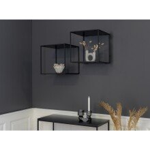 Wandregal >Vita< in Schwarz, Melamin - 36x36x36cm (BxHxT)