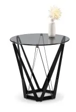 Beistelltisch >Mia< in grau/schwarz, Metall / Glas...