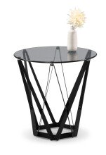Beistelltisch >Mia< in grau/schwarz, Metall / Glas - 50x50cm (HxD)