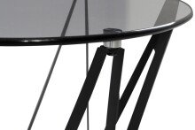 Beistelltisch >Mia< in grau/schwarz, Metall / Glas - 50x50cm (HxD)