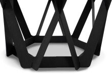 Beistelltisch >Mia< in grau/schwarz, Metall / Glas - 50x50cm (HxD)