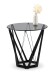 Beistelltisch >Mia< in grau/schwarz, Metall / Glas - 50x50cm (HxD)