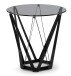 Beistelltisch >Mia< in grau/schwarz, Metall / Glas - 50x50cm (HxD)