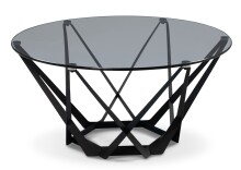 Couchtisch >Mia< in grau/schwarz, Metall / Glas -...