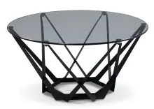 Couchtisch >Mia< in grau/schwarz, Metall / Glas -...