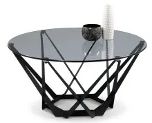 Couchtisch >Mia< in grau/schwarz, Metall / Glas -...