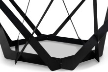Couchtisch >Mia< in grau/schwarz, Metall / Glas - 40x80cm (HxD)