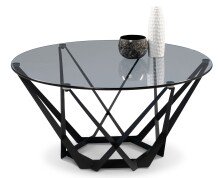 Couchtisch >Mia< in grau/schwarz, Metall / Glas -...