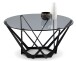 Couchtisch >Mia< in grau/schwarz, Metall / Glas - 40x80cm (HxD)