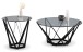 Couchtisch >Mia< in grau/schwarz, Metall / Glas - 40x80cm (HxD)