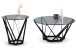 Couchtisch >Mia< in grau/schwarz, Metall / Glas - 40x80cm (HxD)