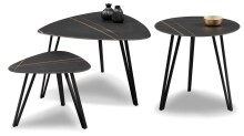 Couchtisch >Liv< in schwarz / Keramik dunkel, Metall / Keramik - 50x50cm (HxD)