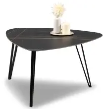 Couchtisch >Liv< in schwarz / Keramik dunkel -...