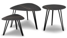 Couchtisch >Liv< in schwarz / Keramik dunkel - 83x45x68 (BxHxT)