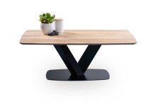 Couchtisch >Toronto< in Wildeiche / schwarz - 120x44x70 (BxHxT)