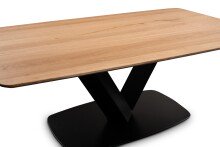 Couchtisch >Toronto< in Wildeiche / schwarz - 120x44x70 (BxHxT)