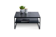 Couchtisch >Medina< in schwarz / Keramik dunkel - 75x38x75 (BxHxT)