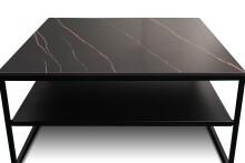 Couchtisch >Medina< in schwarz / Keramik dunkel - 75x38x75 (BxHxT)