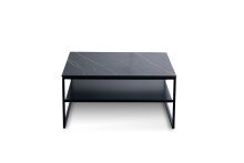 Couchtisch >Medina< in schwarz / Keramik dunkel - 75x38x75 (BxHxT)